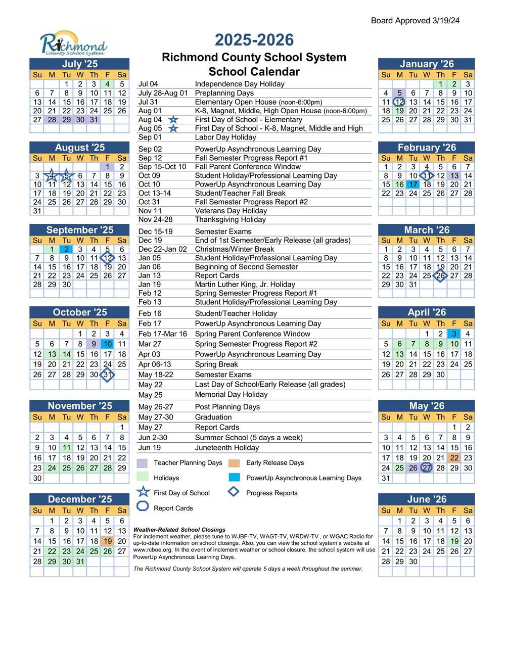2025-2026 Academic Calendar